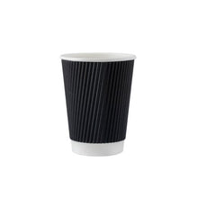 Load image into Gallery viewer, Ripple Wall Hot Cup Paper (237Ml/8Oz) Black Box in QTY : 20x25Pcs