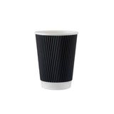 Ripple Wall Hot Cup Paper (237Ml/8Oz) Black Box in QTY : 20x25Pcs