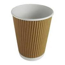 Load image into Gallery viewer, Ripple Wall Hot Cup Paper (355Ml/12Oz) Kraft Brown Box in QTY : 20x25Pcs
