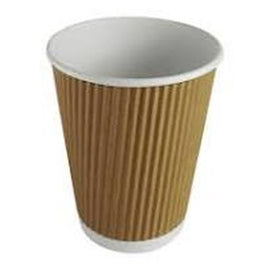 Ripple Wall Hot Cup Paper (355Ml/12Oz) Kraft Brown Box in QTY : 20x25Pcs