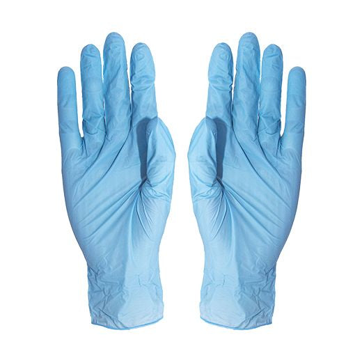 Preema Blue Vinyl Gloves Medium Powder Free Box in QTY :  10x100Pcs