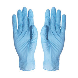 Preema Blue Vinyl Gloves Medium Powder Free Box in QTY :  10x100Pcs