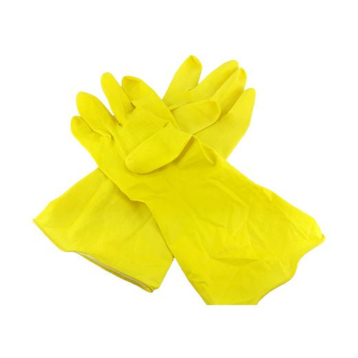 Preema Yellow Rubber Gloves Medium Box in QTY :  12x12Pcs