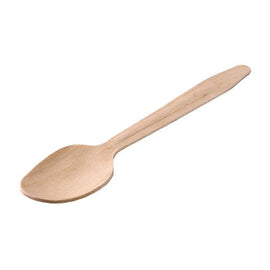 Natural Dessert Spoon L. Birchwood (160Mm/6.3)  Box in QTY : 10x100Pcs