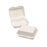 Hb9 Natural L. Bagasse F+C Box (190X150X70Mm/7.5X6X2.5) Small White Box in QTY : 5x50Pcs