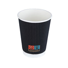 Load image into Gallery viewer, Grab&amp;G Triple Wall (Ripple) Cup (340Ml/12Oz) Black Box in QTY : 20x25Pcs
