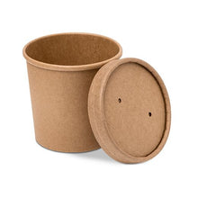 Load image into Gallery viewer, Grab&amp;G Paper Soup Cup+Lid (340Ml/12Oz) Kraft Box in QTY : 10x25Pcs
