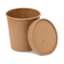 Load image into Gallery viewer, Grab&amp;G Paper Soup Cup+Lid (453Ml/16Oz) Kraft Box in QTY : 10x25Pcs