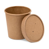 Grab&G Paper Soup Cup+Lid (453Ml/16Oz) Kraft Box in QTY : 10x25Pcs