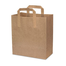 Grab&G Brown 70Gsm Ext Handle Bag (260X140X290Mm/10X5.5X12) Large Box in QTY : 1x250Pcs