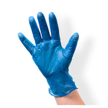 Load image into Gallery viewer, Supertouch Blue Vinyl Gloves Powder Free Medium Box in QTY :  10x100Pcs