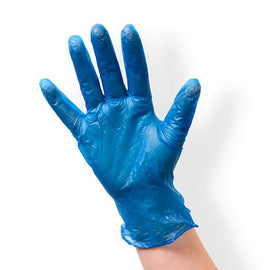 Supertouch Blue Vinyl Gloves Powder Free X-Large Box in QTY :  10x100Pcs