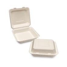 Load image into Gallery viewer, Bagasse Meal Box (230X230X50Mm/9X9'') White Mp1 Box in QTY : 4x50Pcs