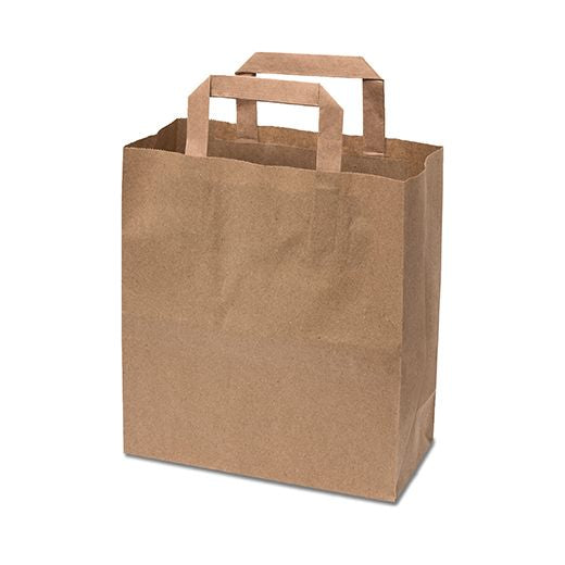 Grab&G Brown Int Handle Paper Bag (220X100X240Mm/9X4X9) Medium Box in QTY : 1x250Pcs