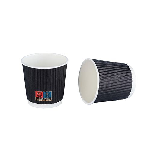 Grab&G Triple Wall (Ripple)  Cup (113Ml/4Oz) Black Box in QTY : 40x25Pcs