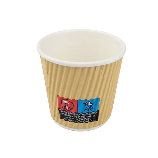 Grab&G Triple Wall (Ripple)  Cup (113Ml/4Oz) Brown Box in QTY : 40x25Pcs