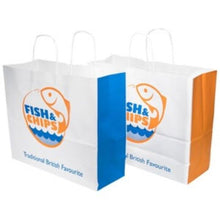Load image into Gallery viewer, Ukf Mg Fish&amp;Chips Twisted White  Bags Large (280x170x290Mm) Box in QTY : 1x100Pcs