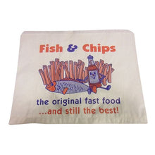 Load image into Gallery viewer, Mp 14 X 11 Majestic White Kraft Paper Bags - Ptd Fish &amp; Chips Box in QTY : 1x500Pcs